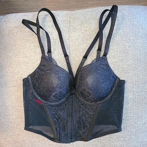 La SENZA, Black Bustier Bra, Size 32B.